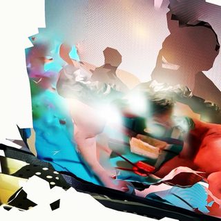 cover art by indek warped 3d scan body parts screens